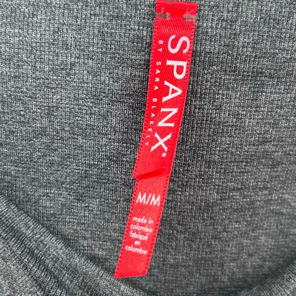 NWT SPANX Look At Me Now Seamless Leggings Charcoal Gray Shaping Womens Sz Med - Picture 6 of 12